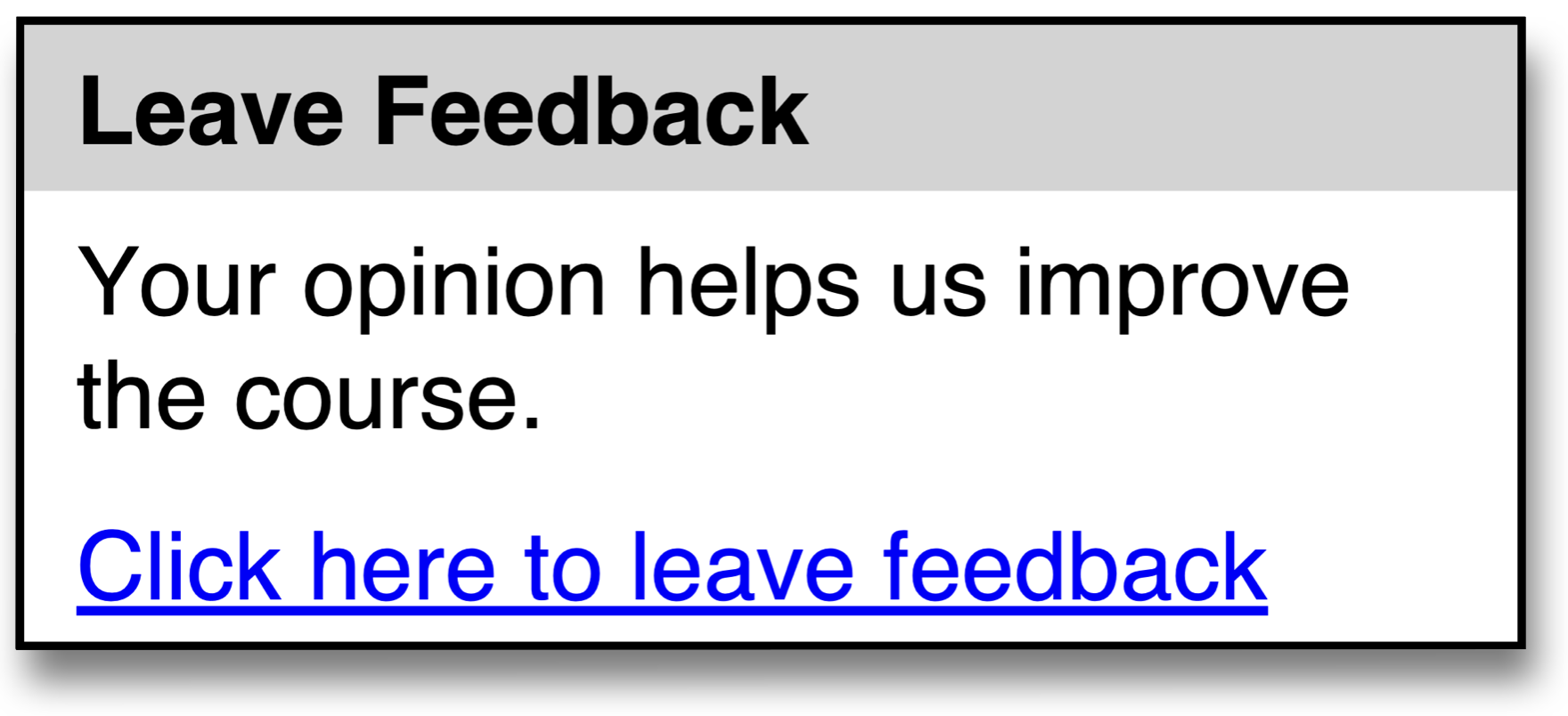 Leave Feedback
